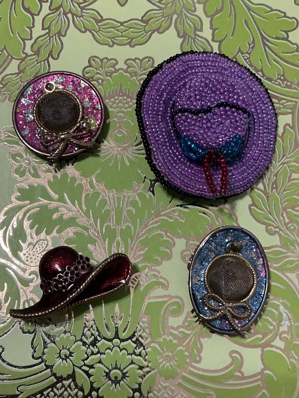 4 Hat Magnets from Repurposed Jewelry